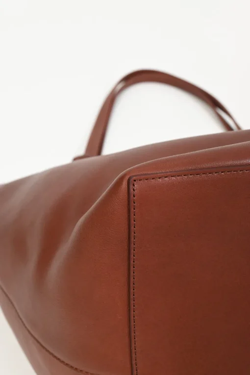 Cognac brown leather Park Tote Three bag