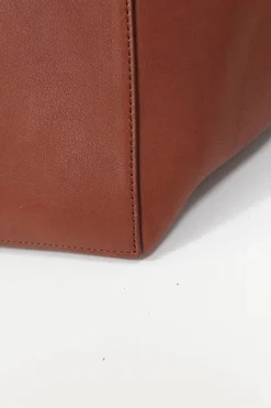 Cognac brown leather Park Tote Three bag