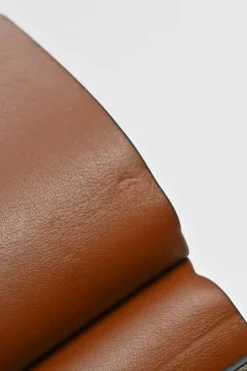 Cognac leather and suede Faye trapeze shoulder bag with adjustable strap