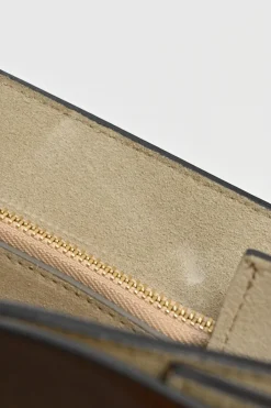 Cognac leather and suede Faye trapeze shoulder bag with adjustable strap