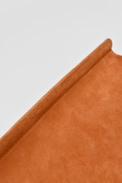 Cognac leather and suede Faye trapeze shoulder bag with adjustable strap