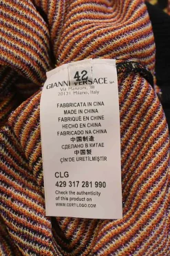 Collection orange viscose-blend metallic abstract jacquard knit dolman sleeve pullover top