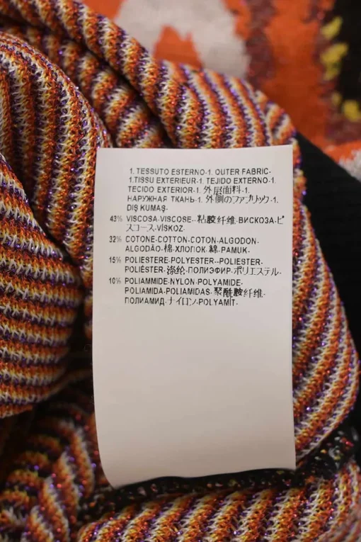 Collection orange viscose-blend metallic abstract jacquard knit dolman sleeve pullover top