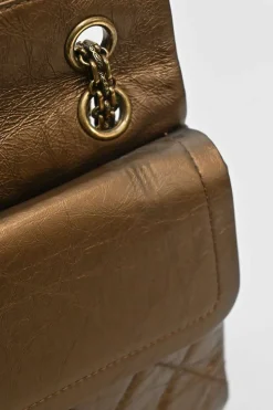 Copper matelassé crinkled lambskin 2.55 reissue 226 large double flap bag with gold-tone metallic hardware
