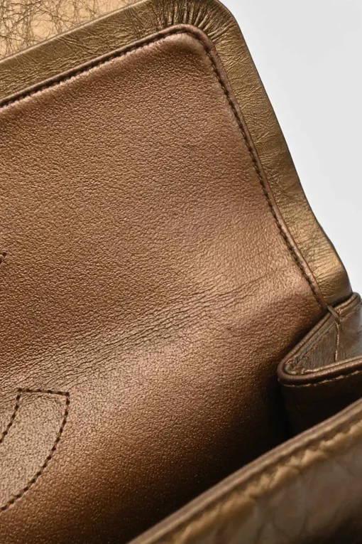Copper matelassé crinkled lambskin 2.55 reissue 226 large double flap bag with gold-tone metallic hardware
