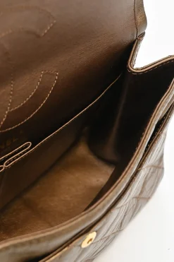 Copper matelassé crinkled lambskin 2.55 reissue 226 large double flap bag with gold-tone metallic hardware