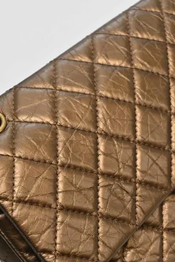 Copper matelassé crinkled lambskin 2.55 reissue 226 large double flap bag with gold-tone metallic hardware