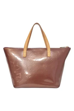 Copper Monogram Vernis leather Bellevue tote bag
