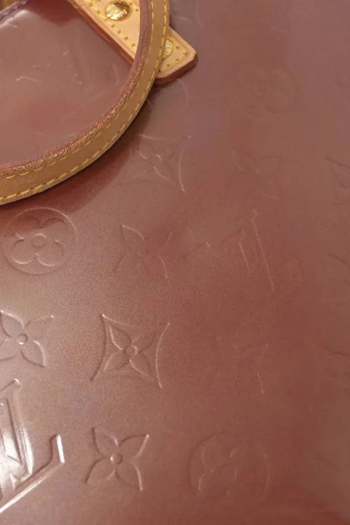 Copper Monogram Vernis leather Bellevue tote bag