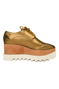 Copper polished calfskin and rubber Elyse star flatform oxfords