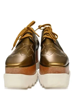 Copper polished calfskin and rubber Elyse star flatform oxfords