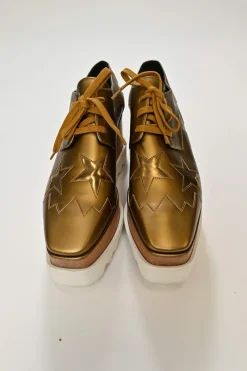 Copper polished calfskin and rubber Elyse star flatform oxfords