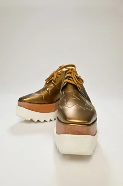 Copper polished calfskin and rubber Elyse star flatform oxfords