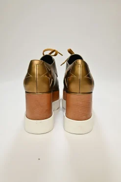Copper polished calfskin and rubber Elyse star flatform oxfords