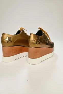 Copper polished calfskin and rubber Elyse star flatform oxfords