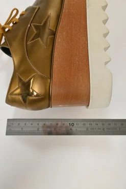 Copper polished calfskin and rubber Elyse star flatform oxfords