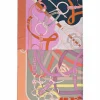 Coral and pink silk patchwork Cavalcadour scarf