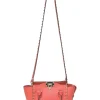 Coral leather Rockstud tote with detachable shoulder strap
