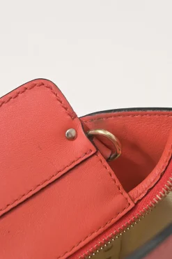 Coral leather Rockstud tote with detachable shoulder strap