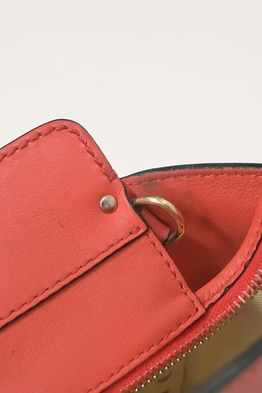 Coral leather Rockstud tote with detachable shoulder strap