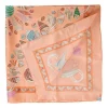 Coral Seashells print silk scarf