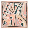 Coral silk abstract graphic print scarf