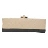 Cream and black matelassé lambskin Baguette Minaudière