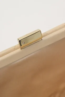 Cream and black matelassé lambskin Baguette Minaudière