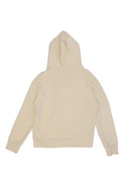 Cream cotton French terry GG logo pullover hoodie
