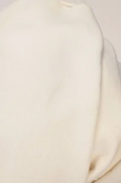 Cream cotton French terry GG logo pullover hoodie
