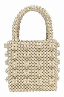 Cream faux-pearl Antonia beaded handbag