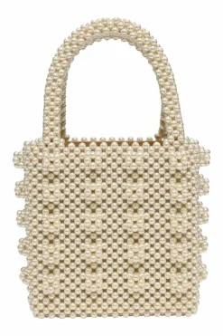 Cream faux-pearl Antonia beaded handbag