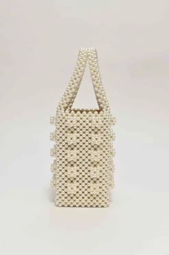 Cream faux-pearl Antonia beaded handbag