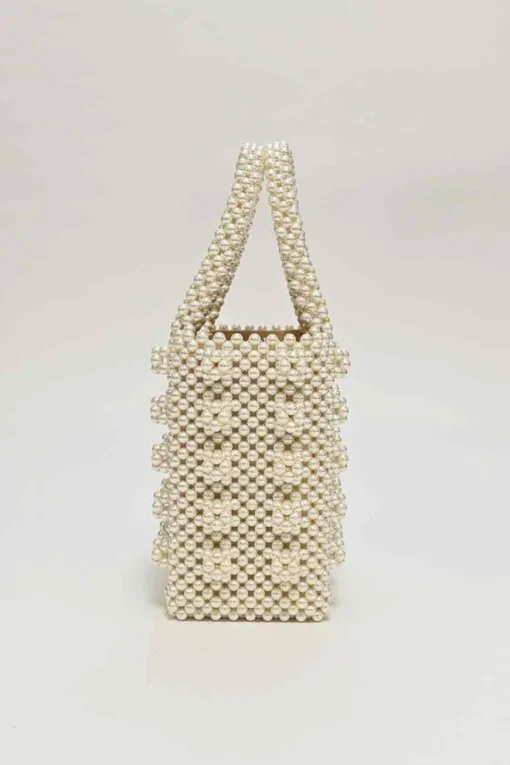 Cream faux-pearl Antonia beaded handbag