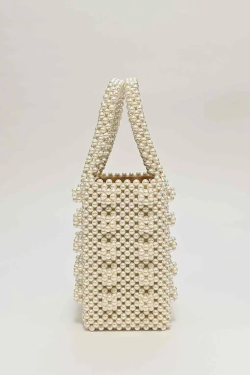 Cream faux-pearl Antonia beaded handbag