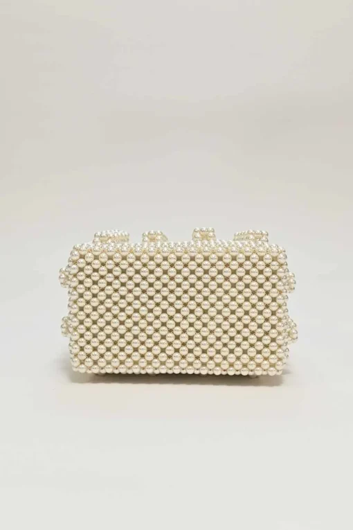 Cream faux-pearl Antonia beaded handbag