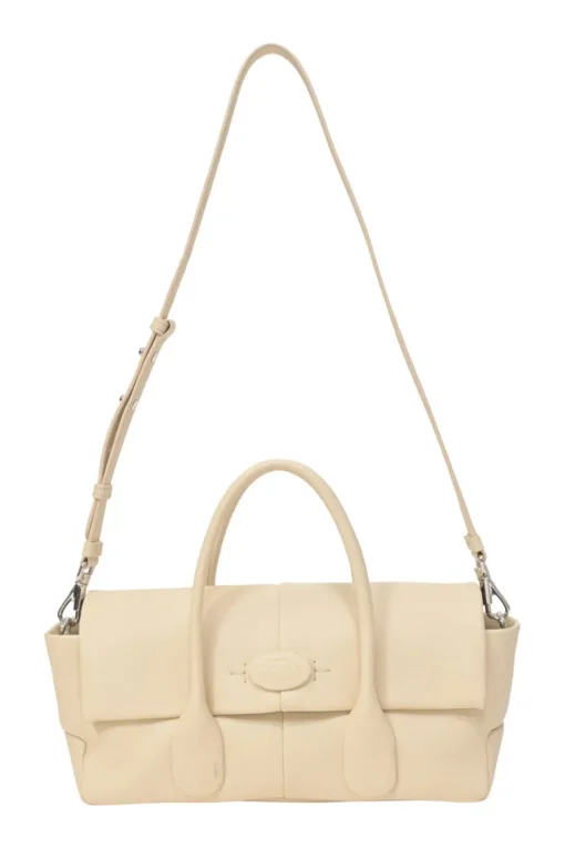 Cream grained calfskin Di Bag Reverse small flap bag with detachable shoulder strap