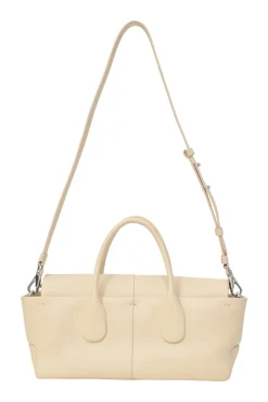 Cream grained calfskin Di Bag Reverse small flap bag with detachable shoulder strap