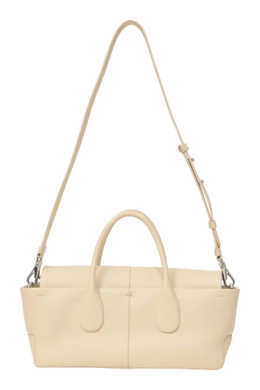 Cream grained calfskin Di Bag Reverse small flap bag with detachable shoulder strap