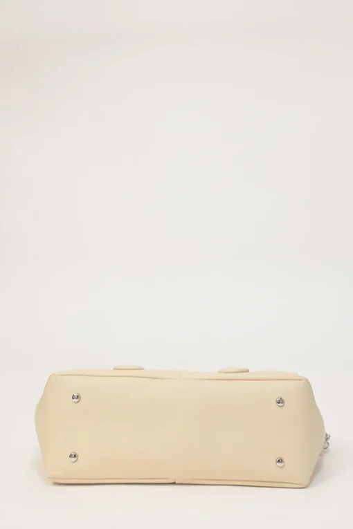 Cream grained calfskin Di Bag Reverse small flap bag with detachable shoulder strap