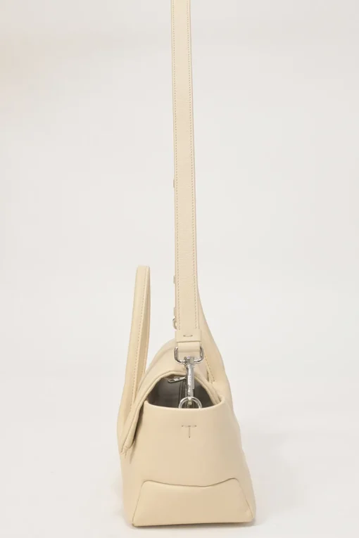 Cream grained calfskin Di Bag Reverse small flap bag with detachable shoulder strap