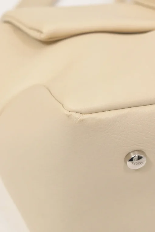 Cream grained calfskin Di Bag Reverse small flap bag with detachable shoulder strap