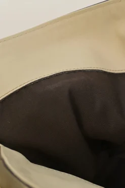 Cream leather Peggy Bamboo hobo bag with detachable shoulder strap
