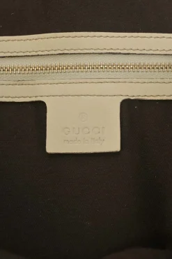 Cream leather Peggy Bamboo hobo bag with detachable shoulder strap