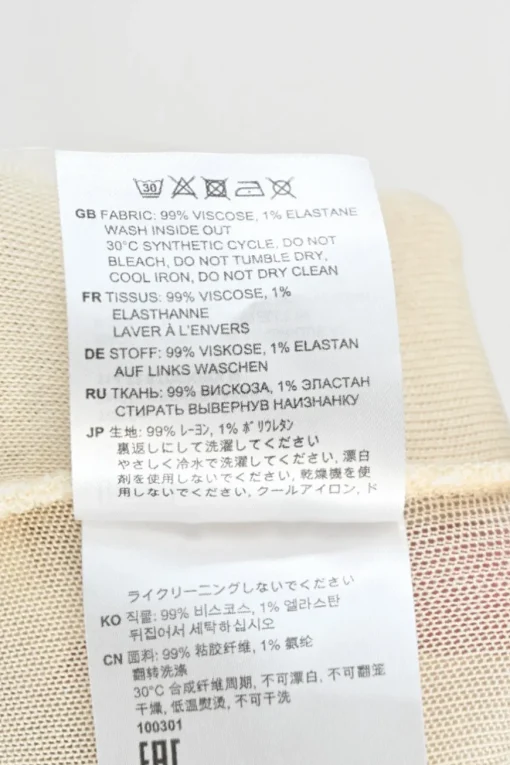 Cream semi-sheer viscose-blend Viveiro jersey knit long sleeve bodysuit