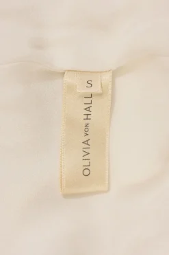 Cream silk satin Zoya plunge neck fringe slip nightdress
