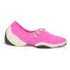 Crystal-embellished fluo pink neoprene and rubber Light Jump slip-on sneakers