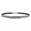 Crystal-embellished grosgrain velcro skinny waist belt