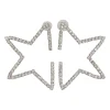 Crystal-embellished metal star hoop earrings