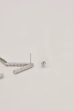 Crystal-embellished metal star hoop earrings